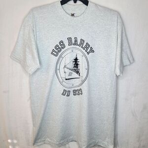 Vintage USS Barry DD 933 United States Navy Destroyer T Shirt Size XL